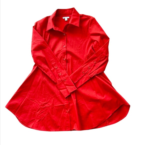 NWT SPANNER RED BUTTON UP TUNIC - Picture 1 of 6